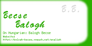 becse balogh business card